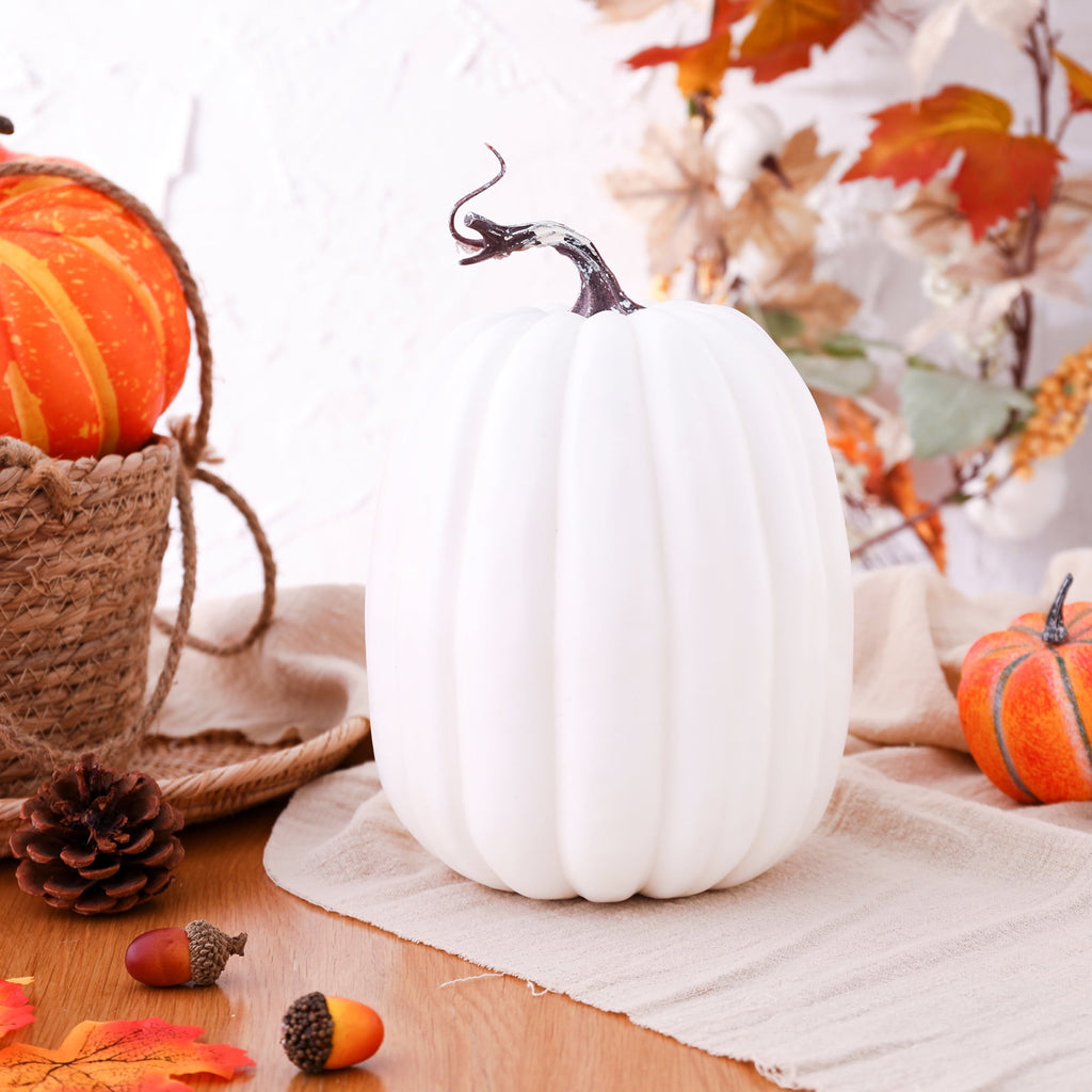 RUINIXCW 8 Inch Large Artificial Pumpkins Fall Decorations Thanksgiving Halloween Pumpkins Giant Fake Pumpkins Foam Pumpkins Autumn Harvest Home Decor