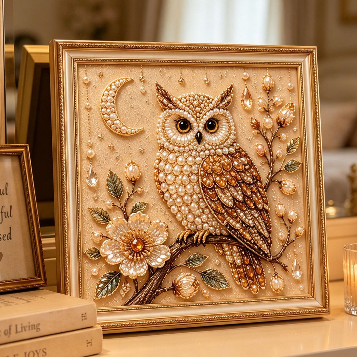 JWZZYD DIY Christmas Pearl Painting Art Kit with Frame, 9.8" Christmas Pearl Beads Art Craft Set, Gemstone Dots Beads for Holiday Christmas Wall Decor, Decoration Gift(Reindeer)
