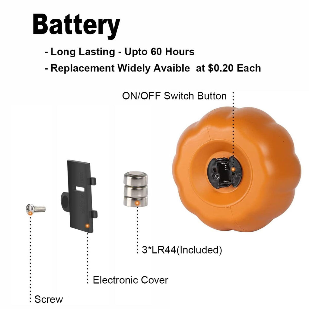 6" Jack O' Lantern - Battery Operated Halloween Pumpkin Lantern - Waterproof for Indoor Outdoor Decorations Favors