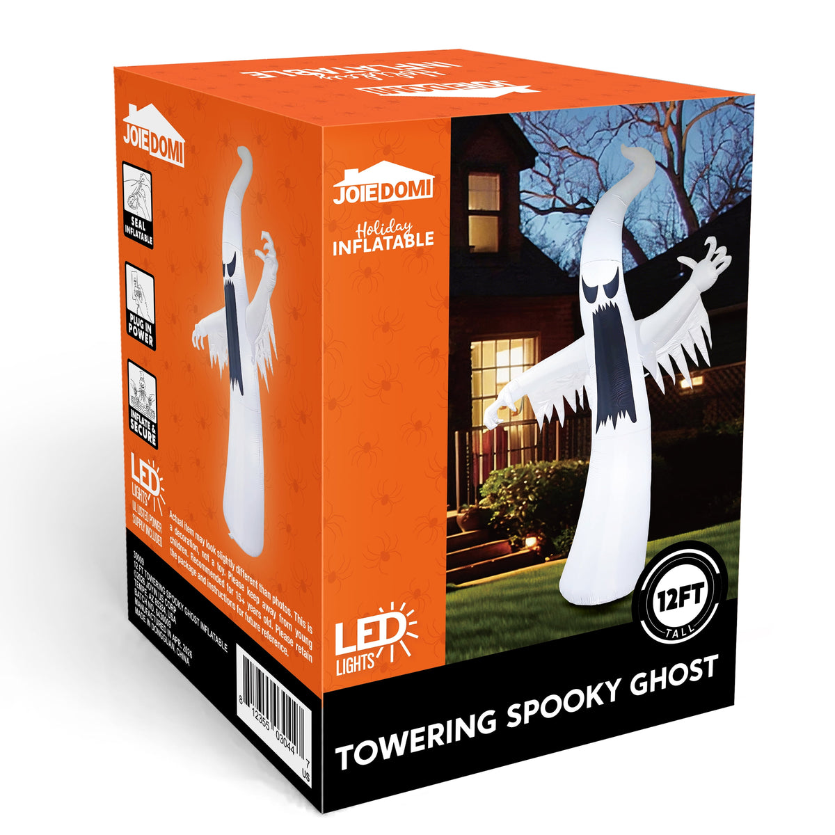 Joyfy 12ft Halloween Ghost Inflatable,Giant Ghosts inflatables with Build-in LEDs Outdoor Decorations,Blow Ups Halloween Yard Inflatables