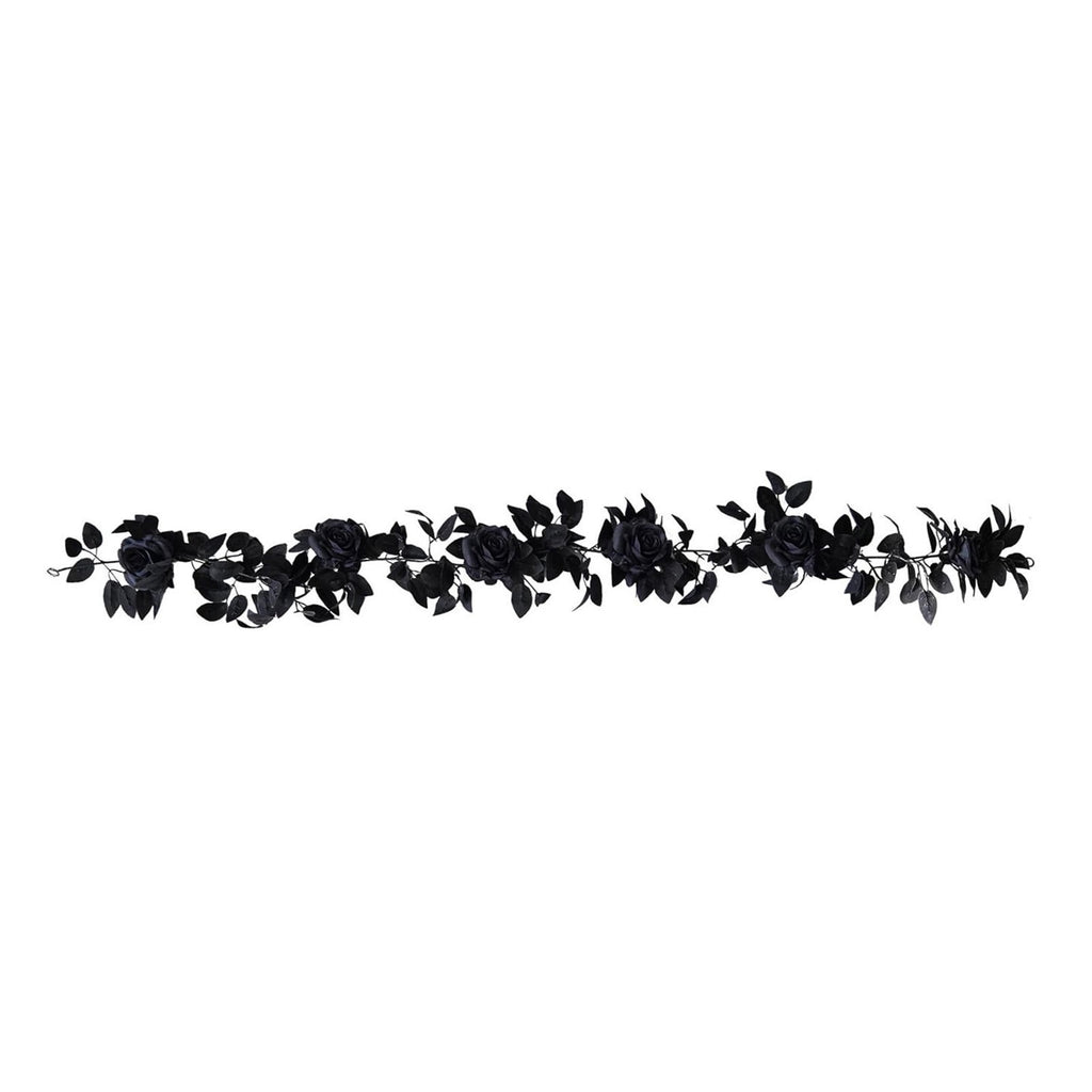 Clearance Gunhay Fall Decor Fall Decorations for Home, Black Decorations Halloween Garland, Fall Wall Hanging Rose Leaves, Artificial Black Rose Leaf Vine, Halloween Decorations for Home