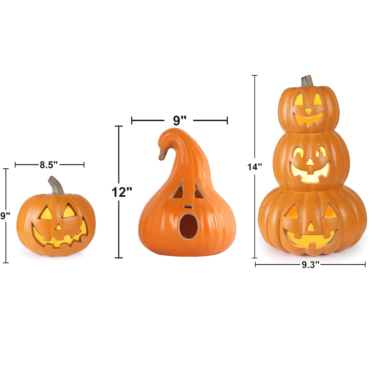 6" Jack O' Lantern - Battery Operated Halloween Pumpkin Lantern - Waterproof for Indoor Outdoor Decorations Favors