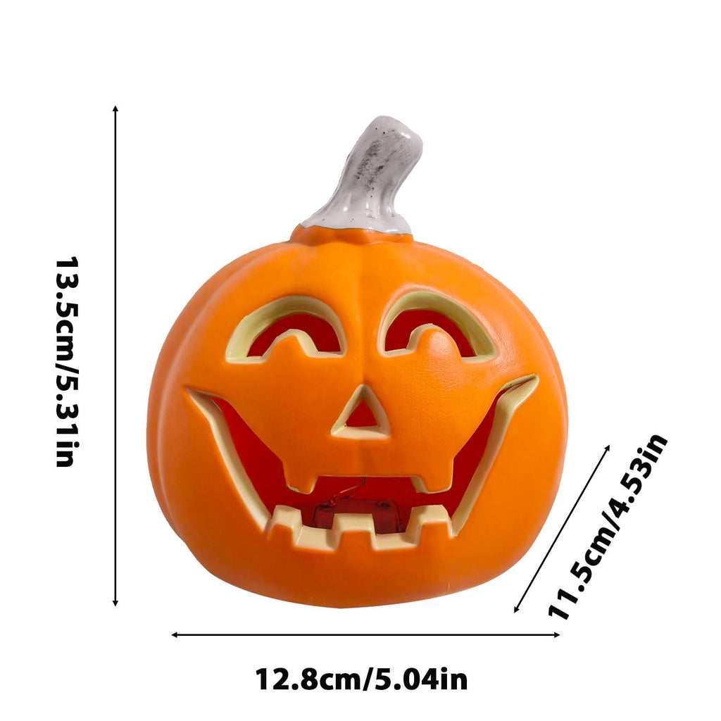 Coollooc Halloween Pumpkin Lantern Decor - Battery Powered Light Up Jack-O-Lantern for Backyard Lawn Garden Indoor Fireplace Mantle Outdoor Decorations, 5 Inch Smile Face