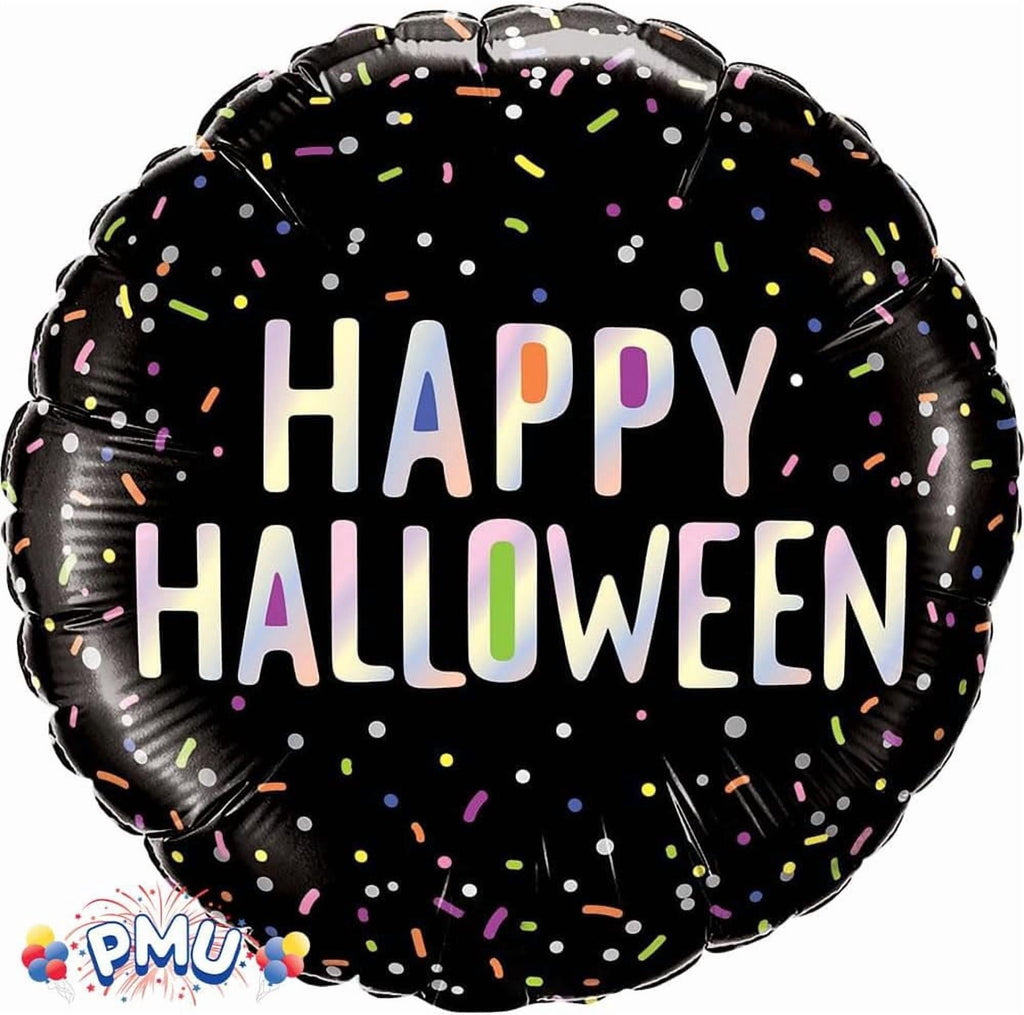 PMU Halloween Party Decoration "Happy Halloween" Jack Faces Aglow 18 Inch Mylar-Foil Balloon (1pkg) Pkg/1