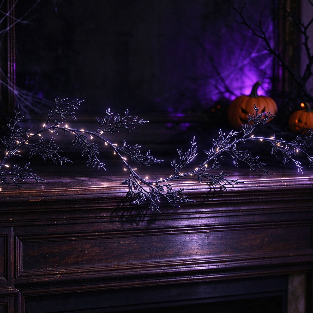 Indoor 36-Count Battery-Operated LED Garland Lights, Warm White, 5', Halloween by Way To Celebrate