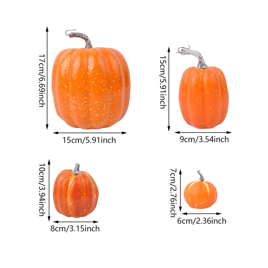 7 Pcs Assorted Size Artificial Pumpkin Set, Realistic Foam Pumpkin Decorations for Halloween Fall Harvest Decor, Thanksgiving Table Decor Centerpiece, Farmhouse Seasonal Home Decor and Party Display