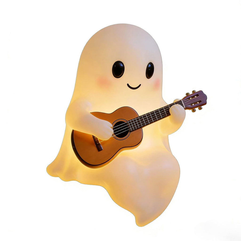 Sahpxhe Halloween Ghost Lamp Decor Warm LED Light for Halloween Mantel Shelf Tabletop Spooky Indoor Halloween Decor