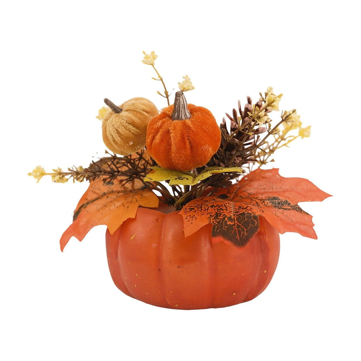 Pumpkin Decor with Artificial Flower Sunflowers Fall Decorations for Home Tabletop Kitchen Party Thanksgiving Harvest