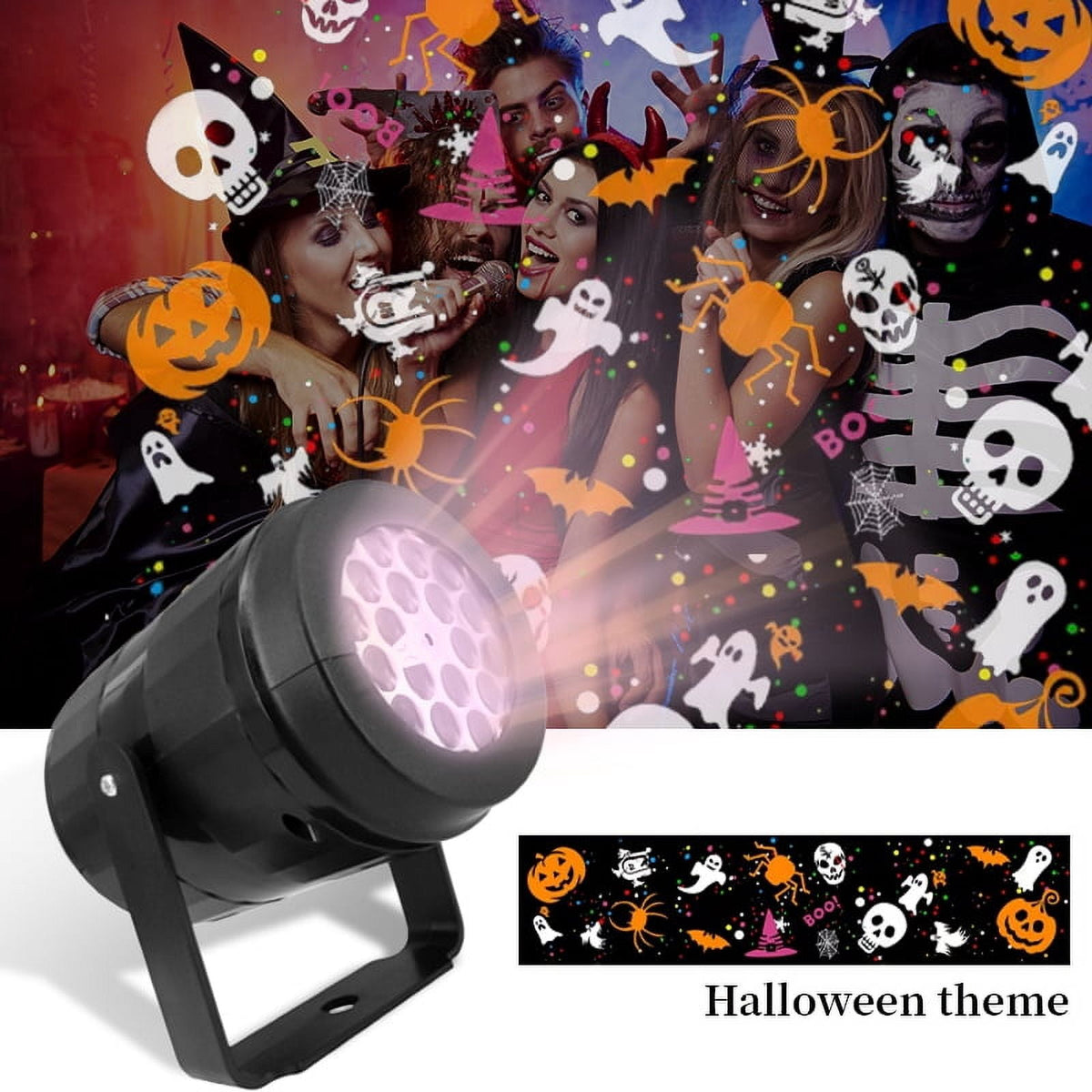 Halloween Projector Lights, 360° Rotation Laser Projector 16 types Halloween patterns Projector Lamp Indoor Outdoor Holiday Lights LED Light, Halloween Home Party Landscape Wall Decorations