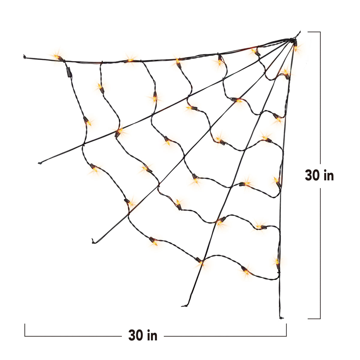 Indoor/Outdoor 30-Count LED Corner Web Lights, Purple, 30" x 30", Halloween by Way To Celebrate