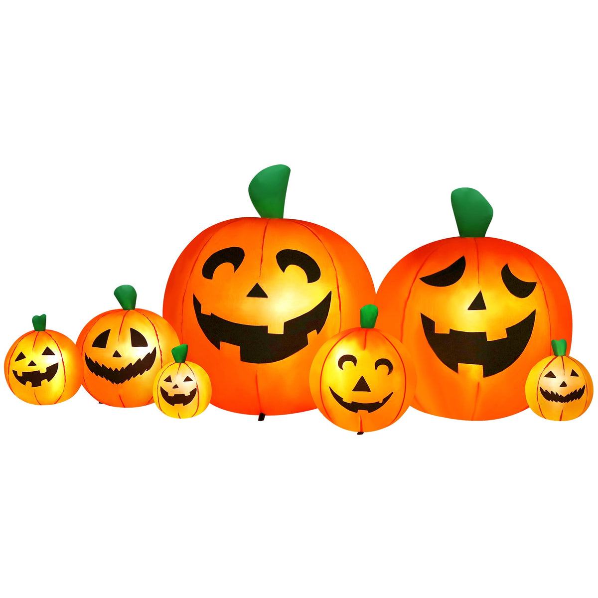 Yexmas 8 FT Halloween Inflatables Pumpkin,7 Pumpkins Halloween Outdoor Decoration with Built-in LED Lights,Halloween Blow Ups for Yard, Lawn, Garden Decor
