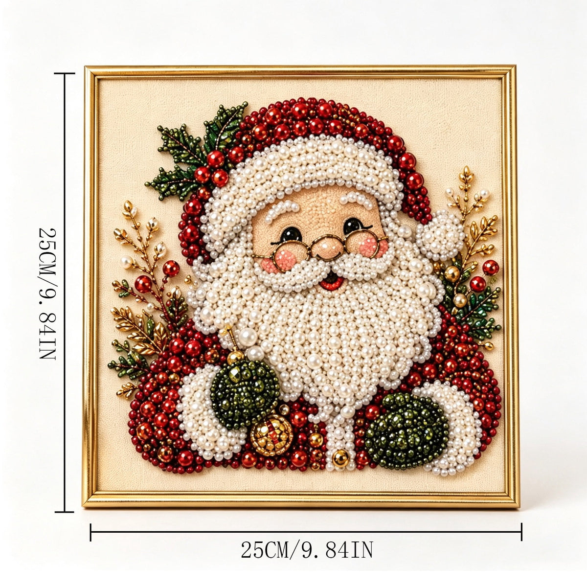JWZZYD DIY Christmas Pearl Painting Art Kit with Frame, 9.8" Christmas Pearl Beads Art Craft Set, Gemstone Dots Beads for Holiday Christmas Wall Decor, Decoration Gift(Reindeer)