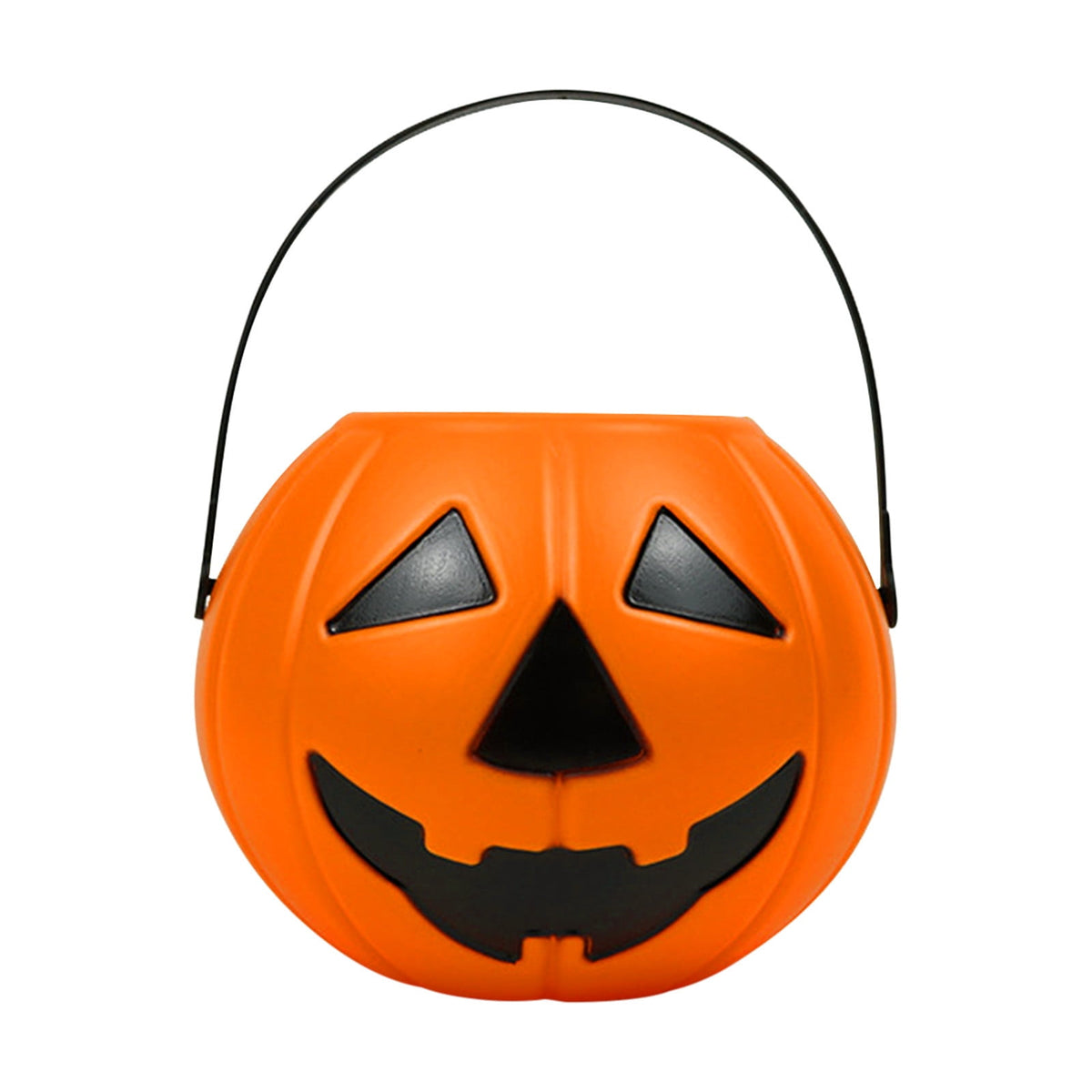 Kumdkd Halloween Pumpkin Bucket for Kids - Plastic Trick or Treat Candy Pail with Handle, Party Decor