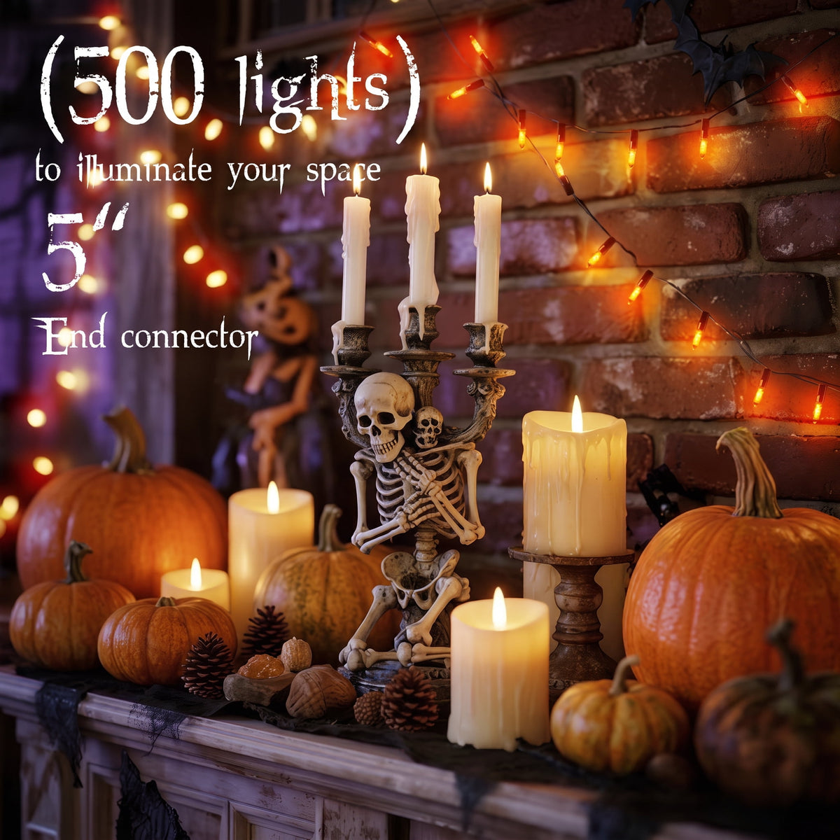 VOLIVO Halloween String Lights, 33FT Incandescent Mini Lights, with 100 Count Orange Waterproof Bulbs, for Home, Party, Yard, Christmas Tree, Indoor and Outdoor Decorations