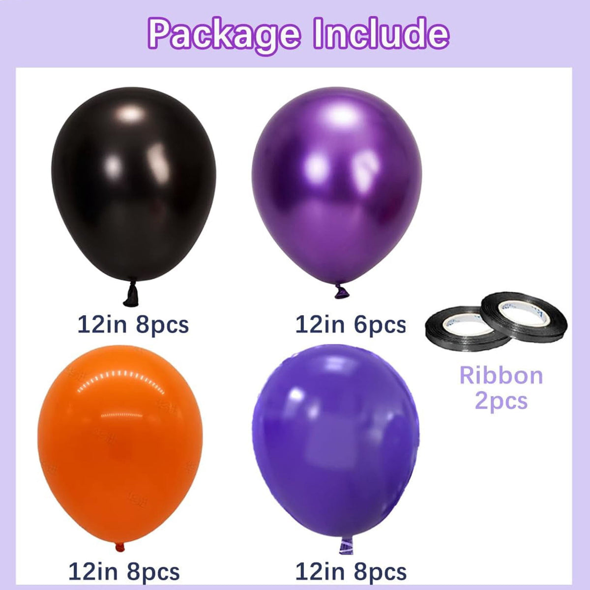 Hxlamzoo 30pcs 12 Inch Black Orange Confetti Latex Balloons for Halloween Party Decorations - Durable 24hr Float Time, Safe for Kids, Hocus Pocus Theme Party Supplies (30 Count)