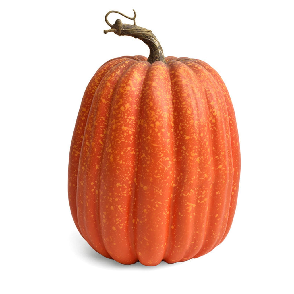 Richmoon 2 PCS 8 Inch Orange Pumpkins for Decorating - Large Artificial Foam Pumpkins for Fall Decor, Halloween, Thanksgiving, Paintable for DIY Crafts & Centerpieces