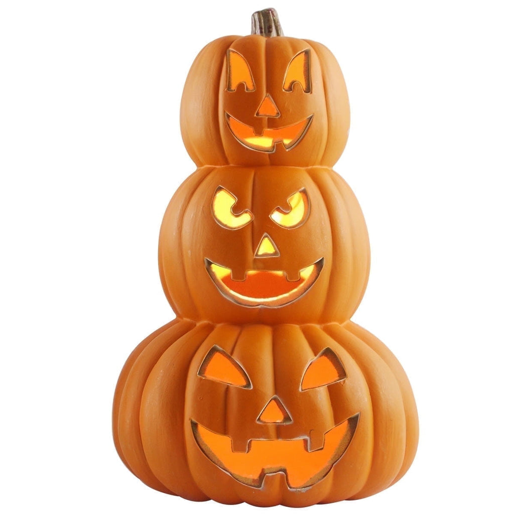Gamexcel 14 Inch Pre-Lit Jack O Lantern - Halloween Pumpkin For Indoor, Outdoor & Fireplace Decor