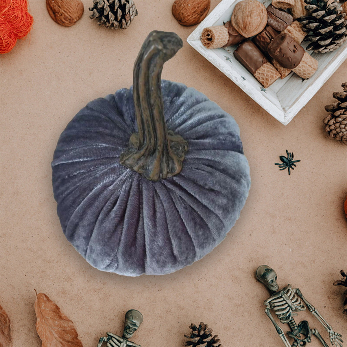 Sahpxhe Halloween Pumpkin Decorations Halloween Velvet Pumpkins Decor Super Soft Stuffed with Exquisite 15*15cm