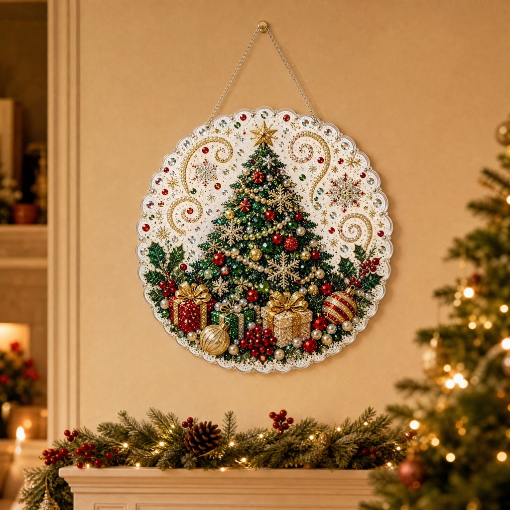 JWZZYD DIY Christmas Pearl Painting Art Kit with Frame, 9.8" Christmas Pearl Beads Art Craft Set, Gemstone Dots Beads for Holiday Christmas Wall Decor, Decoration Gift(Reindeer)