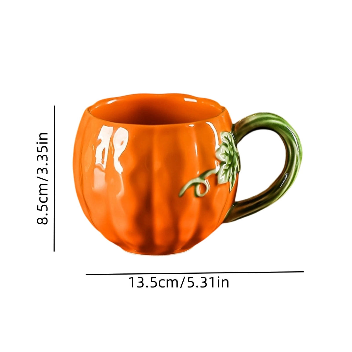 Cute Pumpkin Handmade Ceramic Mug with Dust Lid, Thanksgiving Halloween Coffee Cup for Office, Creative Water Cup Holiday Gift for Friends Family Coworkers Kitchen Home Decor