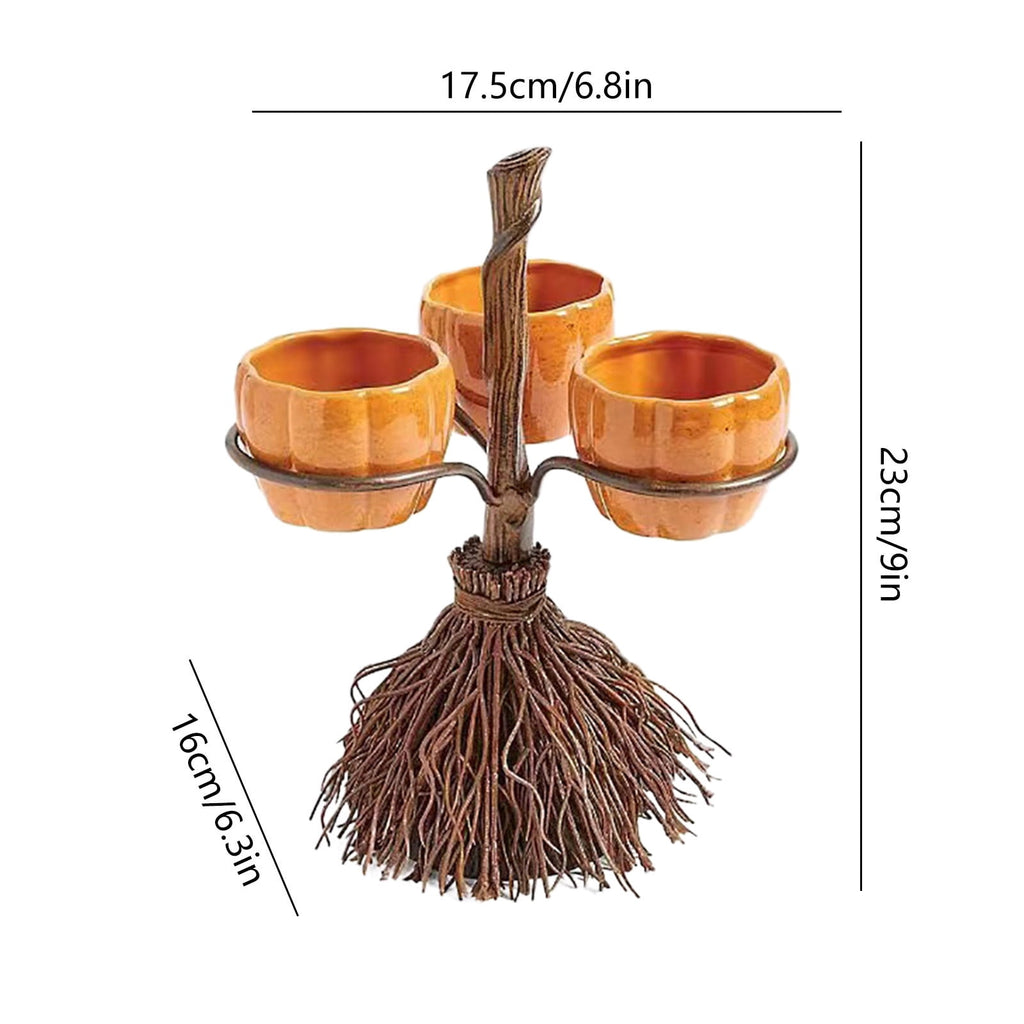 Toycle 3PCS Halloween Candy Bowl Pumpkin Snack Bowl Stand Serving Dishes Food Candy Holder Party Dinnerware for Indoor Home Kitchen Decoration Supplies