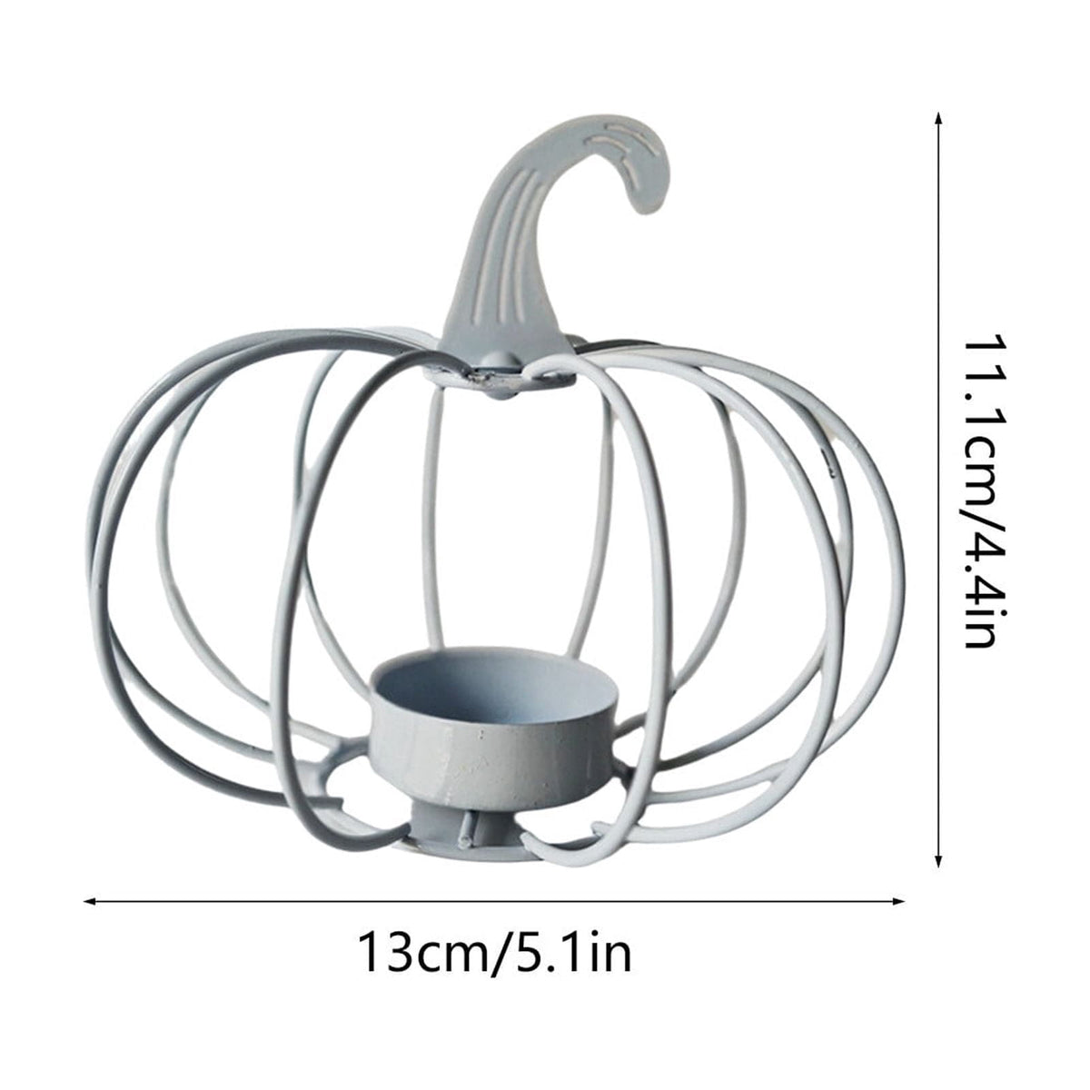 romoty Metal Wire Pumpkin Candle Holder, Vibrant Orange Iron Tealight Stand Tabletop Centerpiece Accent Halloween Thanksgiving Fall Harvest Dining Room Decoration