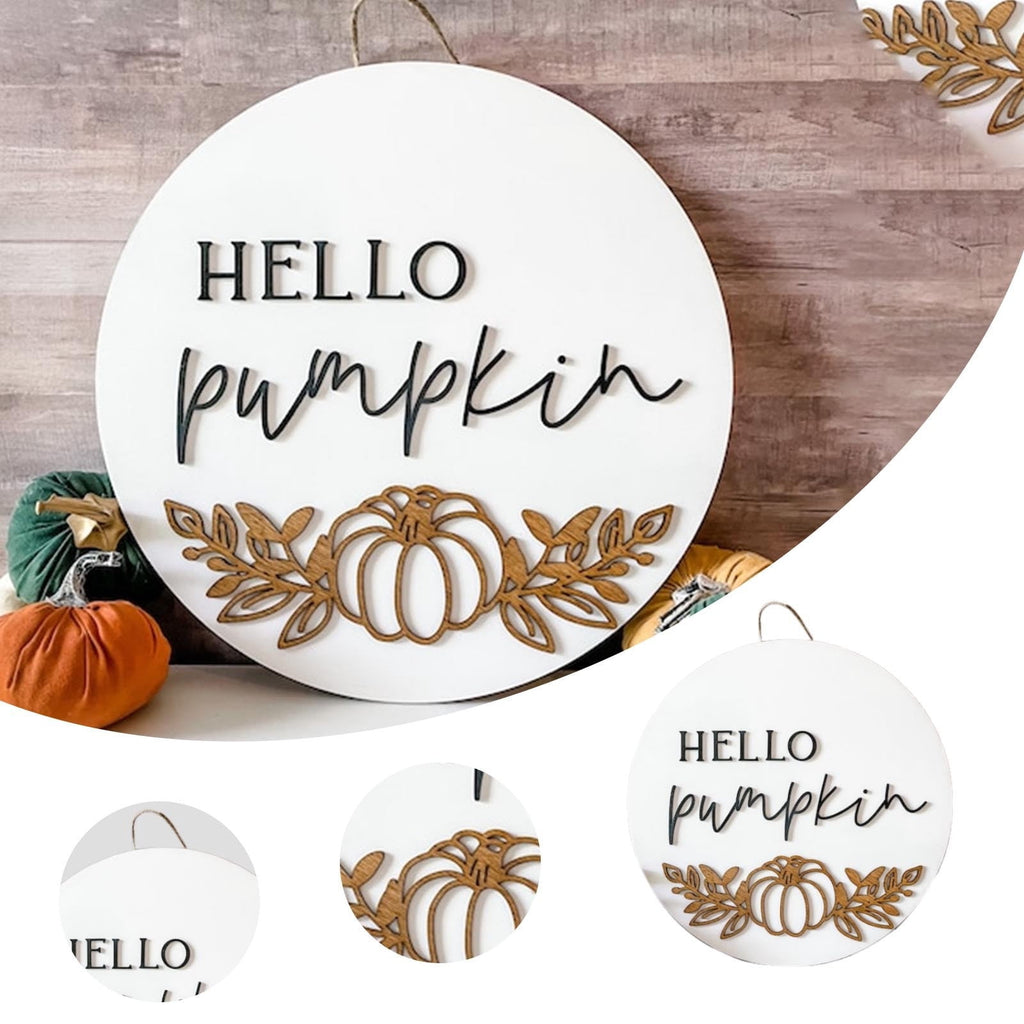 PEONAVET Thanksgiving Garland Pumpkin Decoration Door Panel Wooden Crafts Home Decoration Hanging Holiday Decoration on Clearance