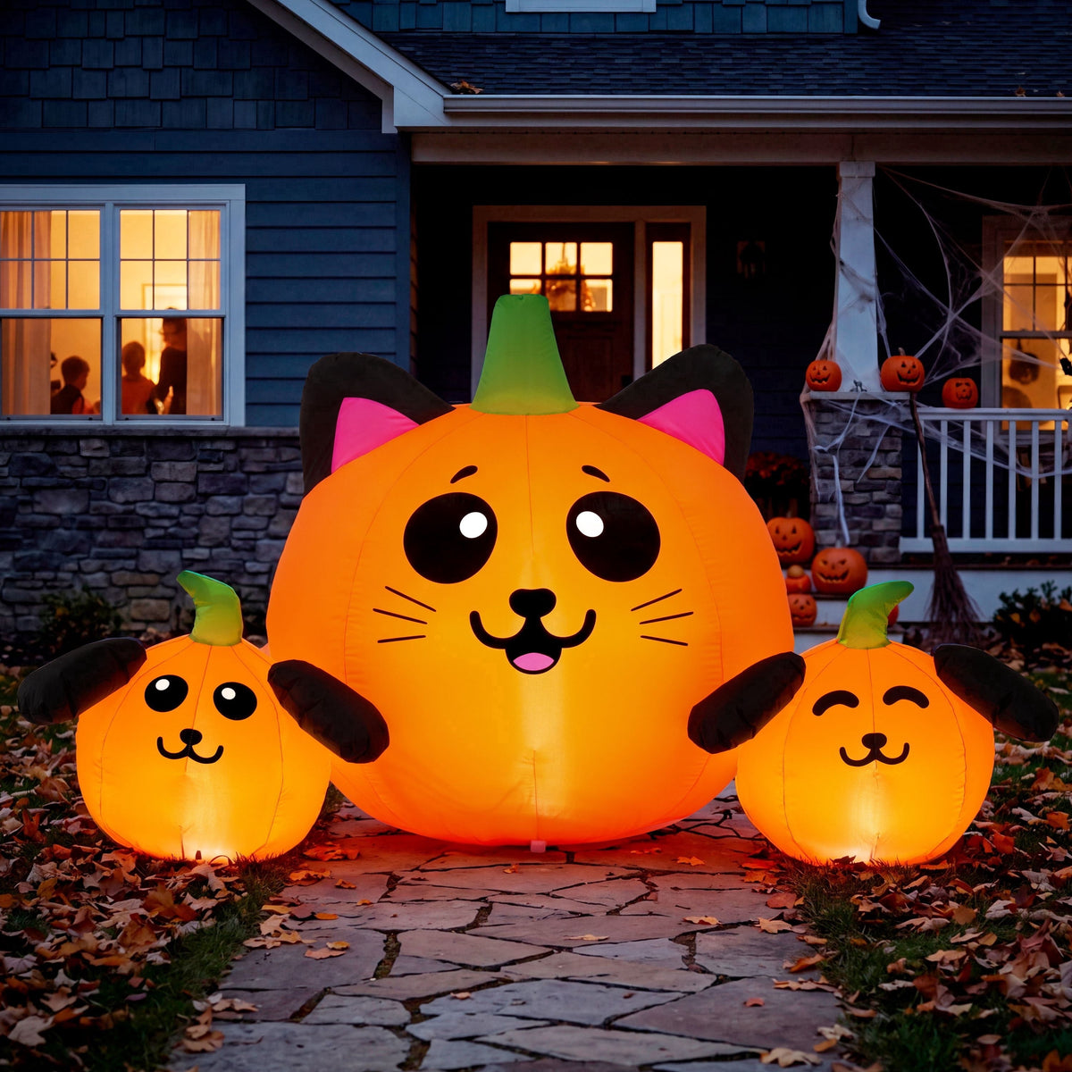 Joyfy 10 Ft Tall Halloween Inflatables Pumpkin,Giant Pumpki Blow Up Decor with Built-in LED Lights,Outdoor Decorations for Yard,Lawn,Garden