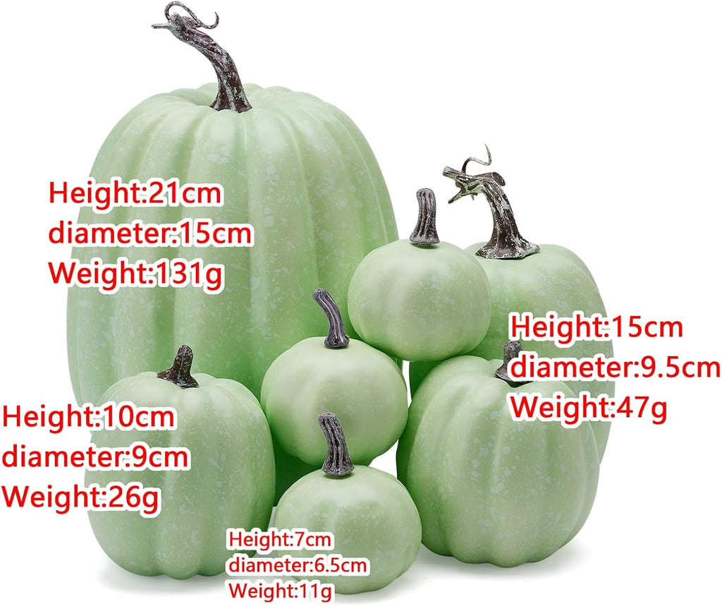 7Pcs Fake Pumpkins Artificial Plastic Pumpkins Decorations Foam Pumpkins for Fall Halloween Home Decor (Blue, One Size)