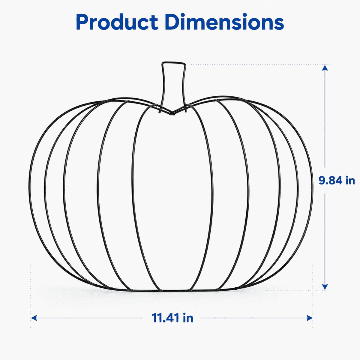 1Pc Wire Pumpkin Wreath Form, 11.41"x9.84" Metal Pumpkin Wreath Frame for Fall DIY Crafts, Autumn Shaped Wire Base for Halloween Thanksgiving Front Door Decor