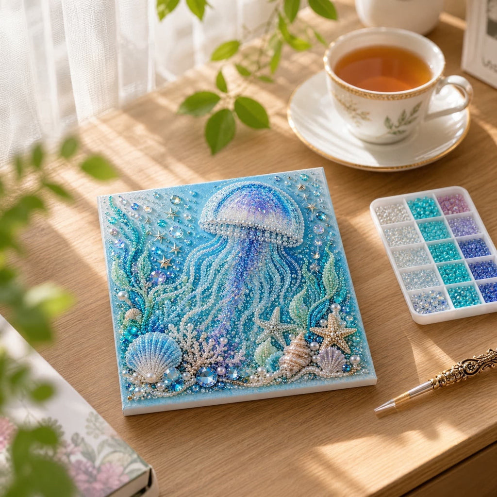 JWZZYD DIY Christmas Pearl Painting Art Kit with Frame, 9.8" Christmas Pearl Beads Art Craft Set, Gemstone Dots Beads for Holiday Christmas Wall Decor, Decoration Gift(Reindeer)