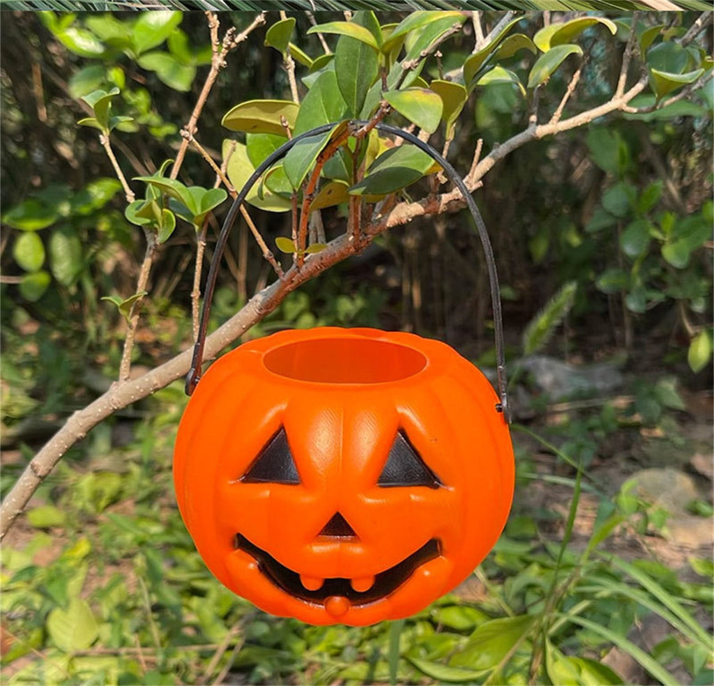 Kyusrd Trick or Treat Halloween Lantern Pumpkin Decoration Lighted Table Centerpieces Ornaments Spooky Pumpkin Prop Decor Decorative Wedding Candy Bowl Organizer Canisters