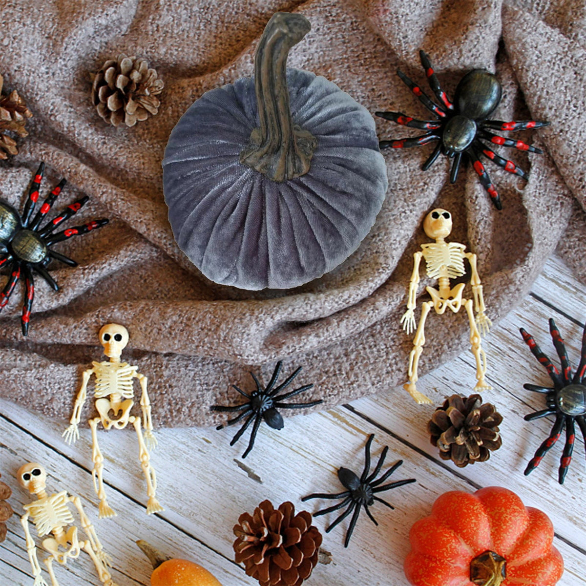 Sahpxhe Halloween Pumpkin Decorations Halloween Velvet Pumpkins Decor Super Soft Stuffed with Exquisite 15*15cm
