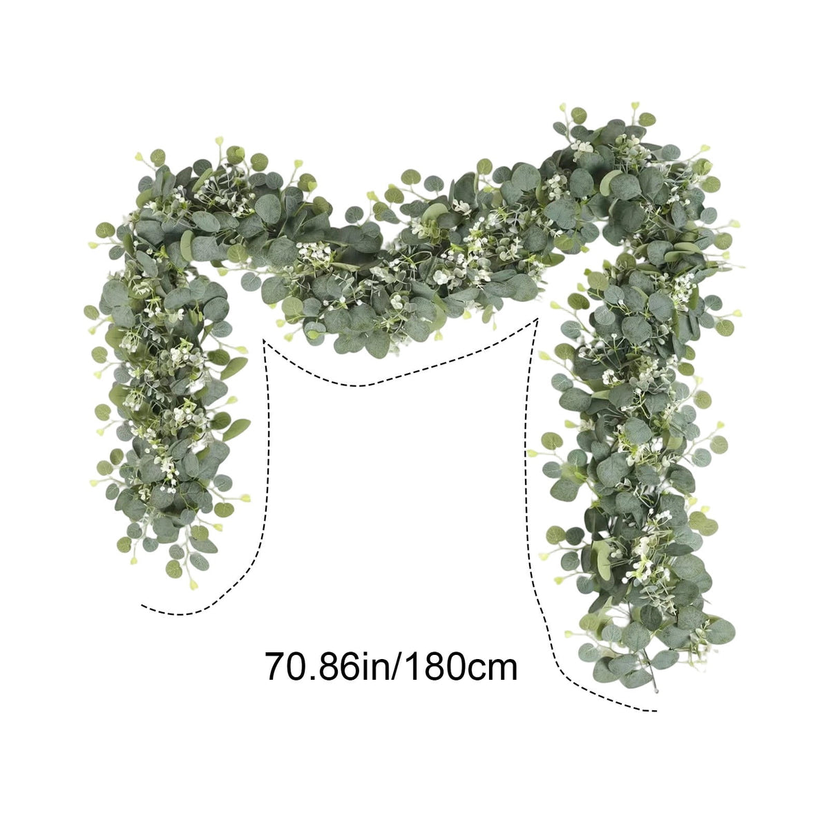 yulier Artificial Garland 70.86 inch Spring Garland with Flowers, Faux Vines Floral Hanging Garland for Holiday Wedding Spring Home Party Window Door Fireplace Table Indoor Outdoor Decor