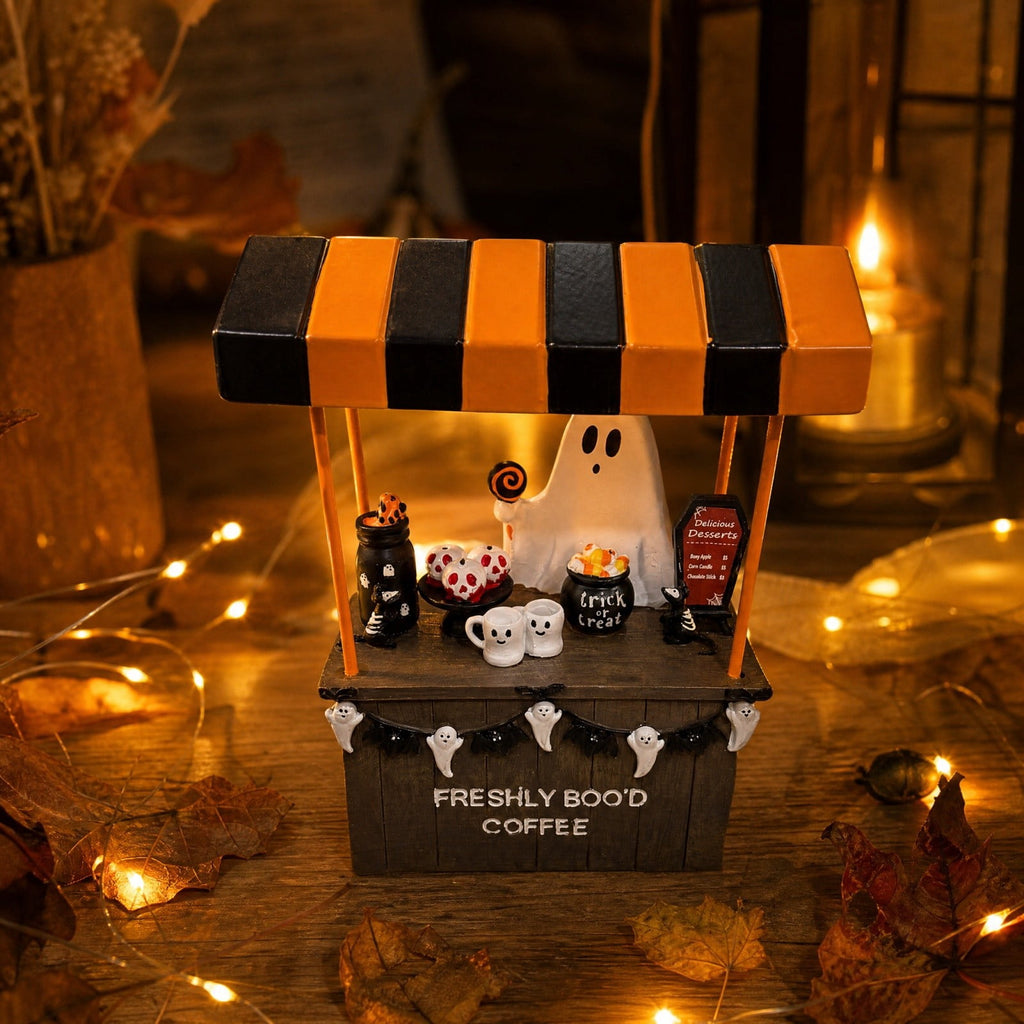 2026 New Halloween Mossy Tree Witch With Crow Light Up 7" Resin Figurine Rave Mantel Shelf Party Decorations