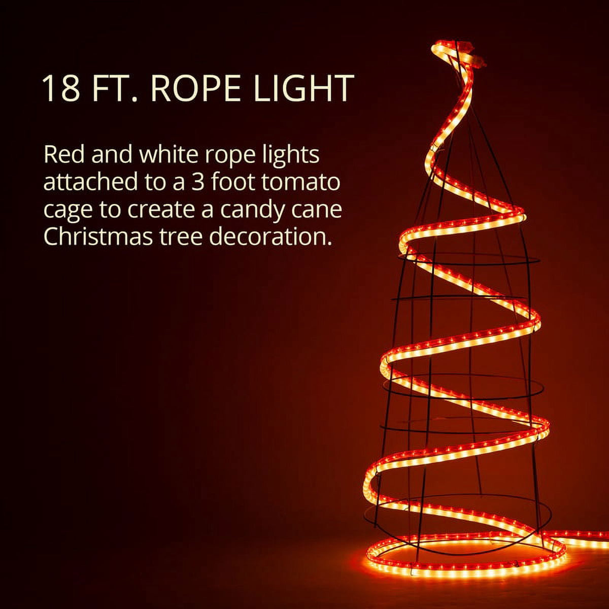 18 ft. LED Warm White Rope Light Kit, 216 Lights, Connectable Ready-to-Install Christmas Decorative Party Lighting, Mounting Clips Included
