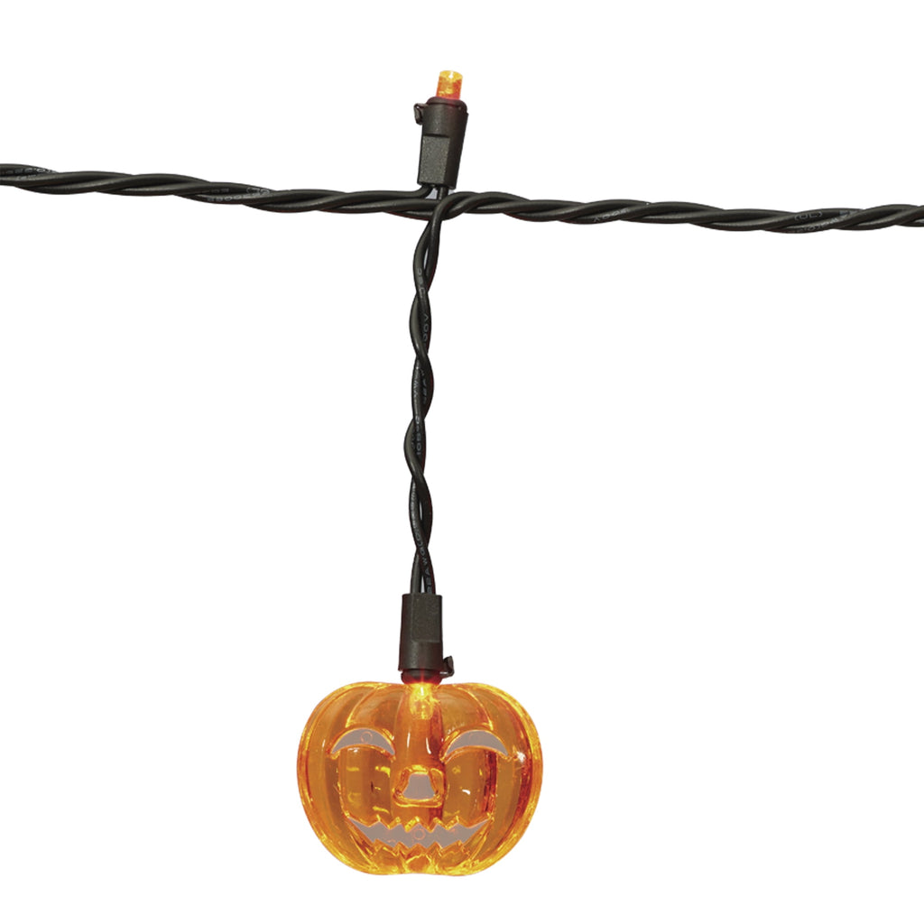 Pumpkin Icicle Lights, 10CT, Orange LED, 6ft, Halloween Indoor/Outdoor, by Way To Celebrate