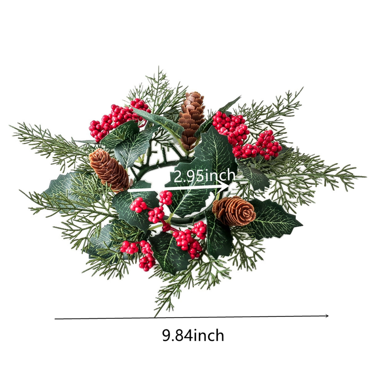 TETOU 2Pcs Halloween Candle Rings Wreath for Pillar Candle Holder, Maple Leaf Black Rose Small Wreaths for Fall Thanksgiving Home Table Centerpieces, Cabinet Decorations - Black