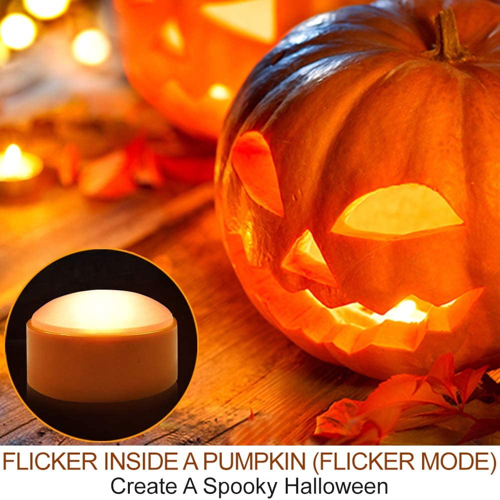 2-Pack Halloween Pumpkin Lights with Remote/Timer - Orange Pumpkin Lights LED Battery Operated Halloween Decor - Halloween Jack-O-Lantern Outdoor Pumpkin Decorations - LED Lights Halloween
