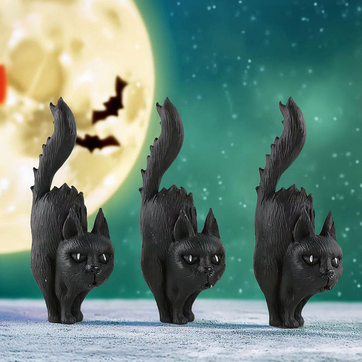 Miniature Halloween Figurines Mini Resin Pumpkin Ghost Kitty Witch Statue Ornaments Pumpkin Doll Miniature Landscape Pumpkin Scene Layout