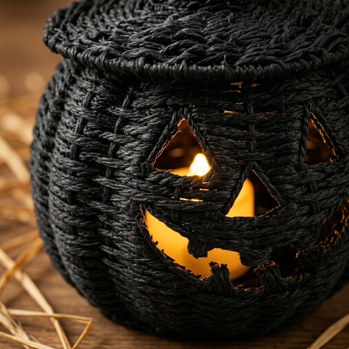 Handwoven Pumpkin Lantern, Rustic Vintage Halloween Decor, 28cm Woven Pumpkin Lantern Without LED Candle Light, Pumpkin Ornament for Mantel Doorstep Halloween Party Decorations