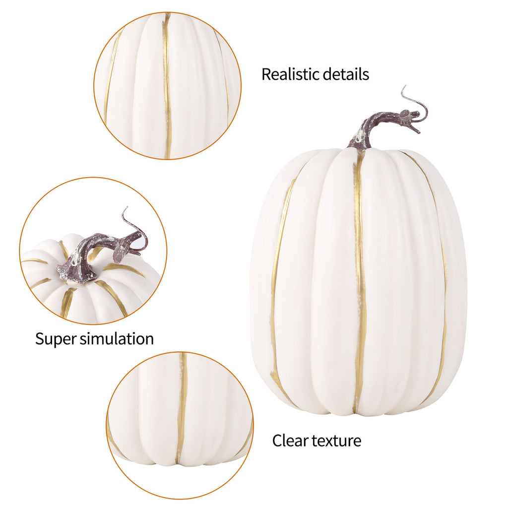RUINIXCW 8 Inch Large Artificial Pumpkins Fall Decorations Thanksgiving Halloween Pumpkins Giant Fake Pumpkins Foam Pumpkins Autumn Harvest Home Decor