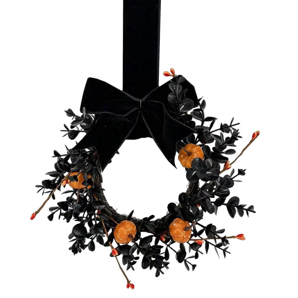 Fall Candle Ring,Artificial Maple Leaves Pumpkins Decorative Wreaths,Berry Wreath for Pillar Candle Holder,Candle Ring for Halloween Centerpieces and Farmhouse Table Decor,7.48 inch(Pink)