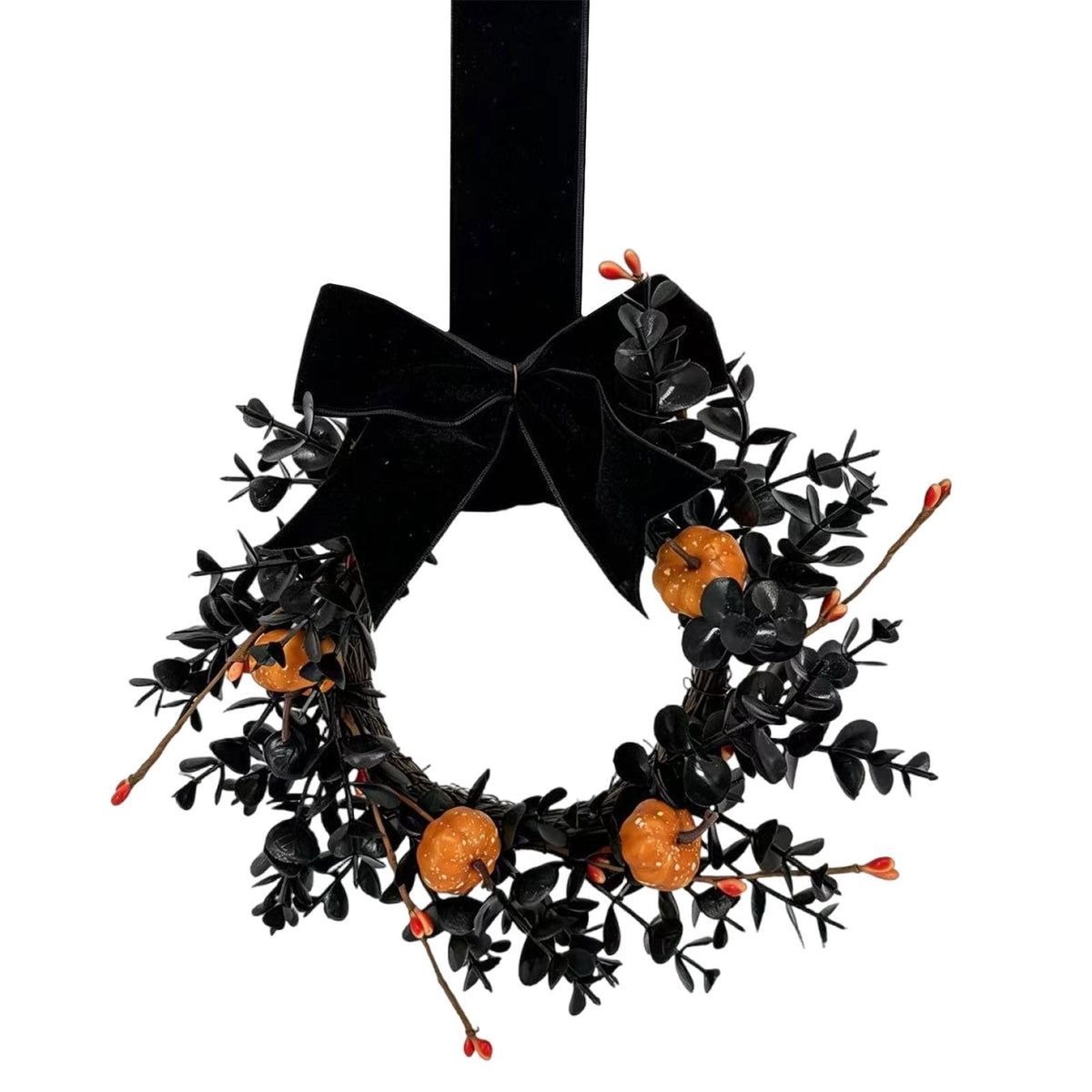 Fall Candle Ring,Artificial Maple Leaves Pumpkins Decorative Wreaths,Berry Wreath for Pillar Candle Holder,Candle Ring for Halloween Centerpieces and Farmhouse Table Decor,7.48 inch(Pink)