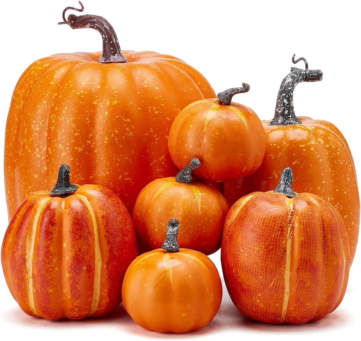7Pcs Fake Pumpkins Artificial Plastic Pumpkins Decorations Foam Pumpkins for Fall Halloween Home Decor (Blue, One Size)