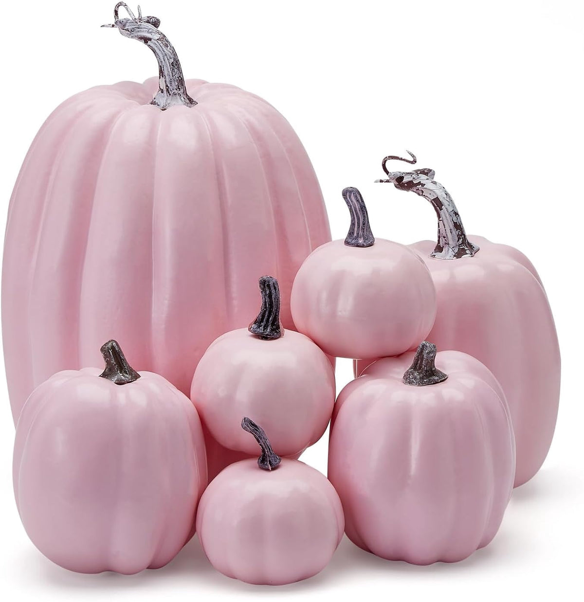7Pcs Fake Pumpkins Artificial Plastic Pumpkins Decorations Foam Pumpkins for Fall Halloween Home Decor (Blue, One Size)