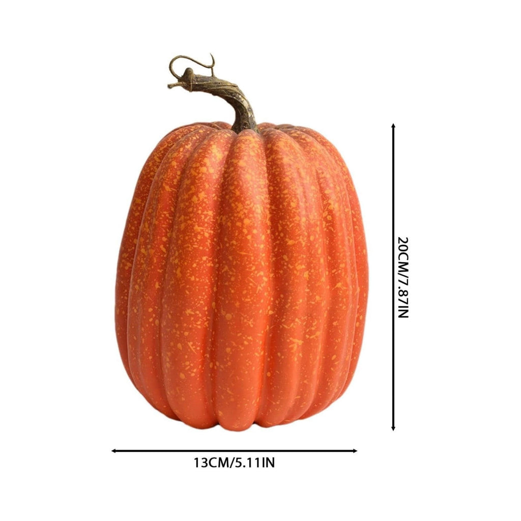 Richmoon 2 PCS 8 Inch Orange Pumpkins for Decorating - Large Artificial Foam Pumpkins for Fall Decor, Halloween, Thanksgiving, Paintable for DIY Crafts & Centerpieces