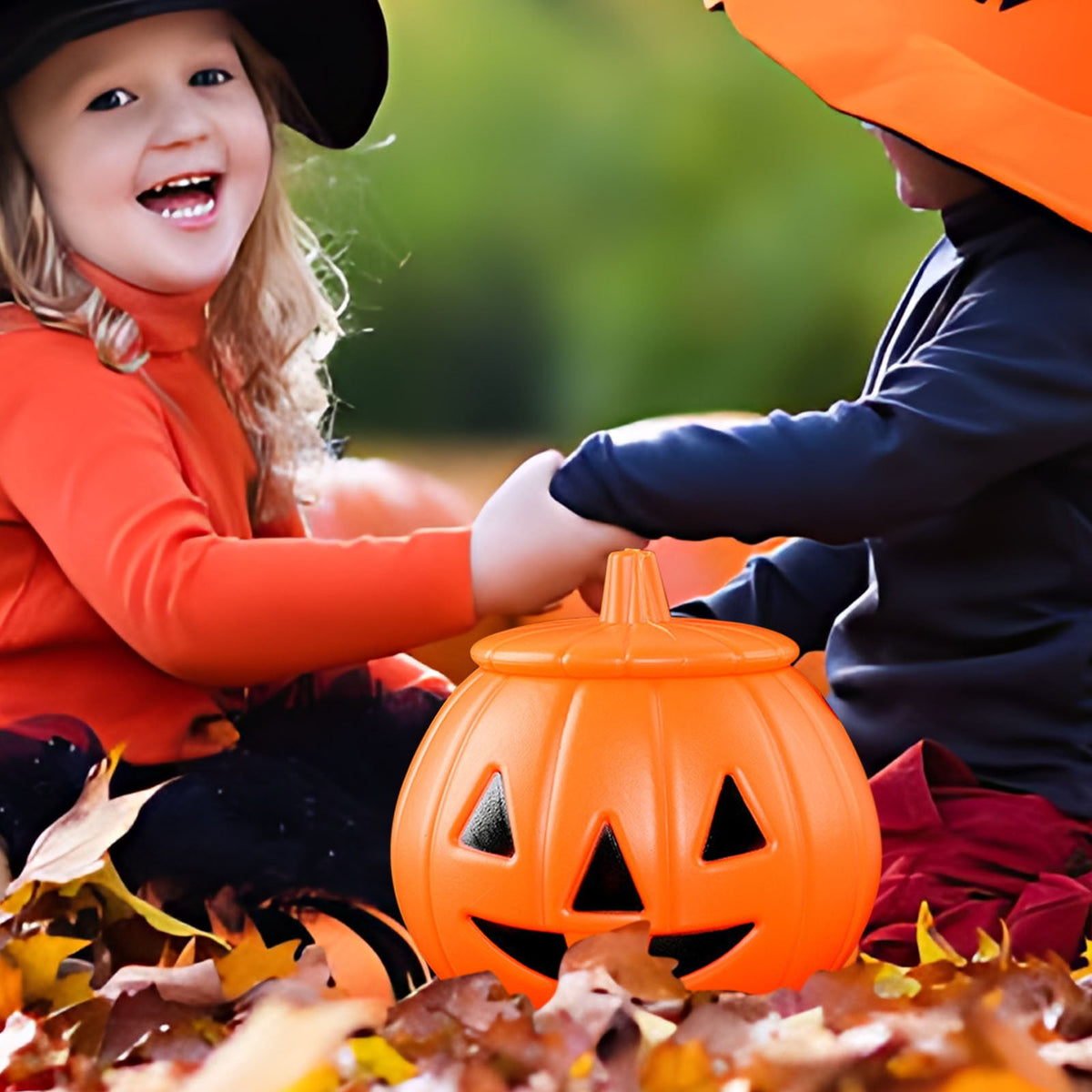 Kyusrd Trick or Treat Halloween Lantern Pumpkin Decoration Lighted Table Centerpieces Ornaments Spooky Pumpkin Prop Decor Decorative Wedding Candy Bowl Organizer Canisters