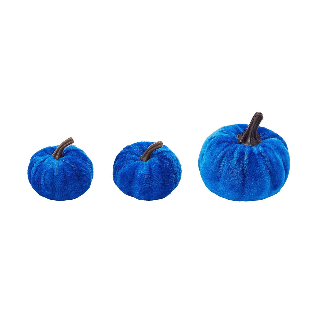 12 Pcs Small Velvet Pumpkins Artificial Pumpkins 2 Sizes for Fall Decor Wedding Thanksgiving Halloween Party Table Centerpiece Farmhouse Decoration, Blue