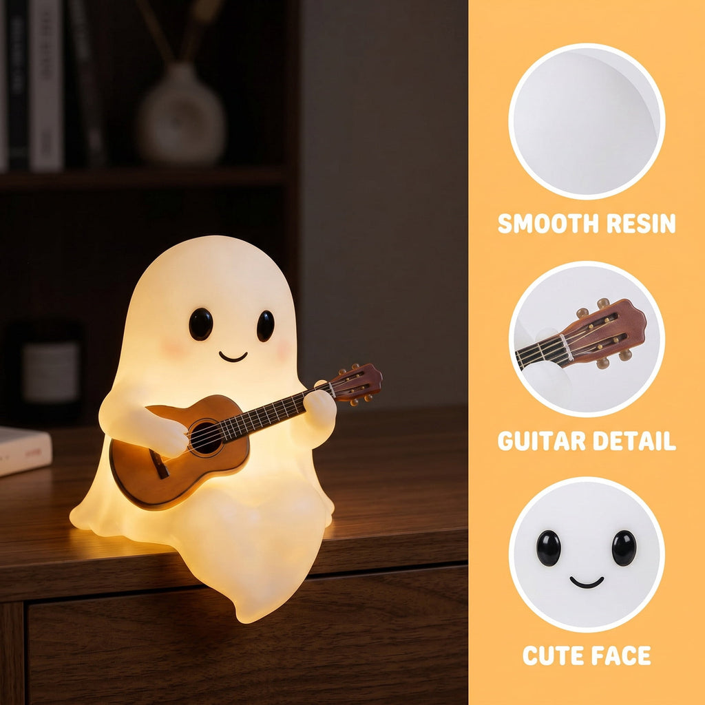 Sahpxhe Halloween Ghost Lamp Decor Warm LED Light for Halloween Mantel Shelf Tabletop Spooky Indoor Halloween Decor